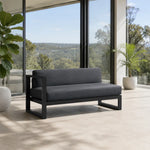 SOLARA Outdoor Corner Sofa - 2 Seater Left Armrest Sofa Aluminium Alloy Frame Modern Patio Furniture for Garden Leisure Spaces - Dark Grey