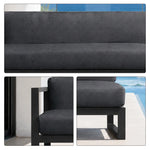 SOLARA Outdoor Corner Sofa - 2 Seater Left Armrest Sofa Aluminium Alloy Frame Modern Patio Furniture for Garden Leisure Spaces - Dark Grey