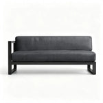 SOLARA Outdoor Corner Sofa - 2 Seater Left Armrest Sofa Aluminium Alloy Frame Modern Patio Furniture for Garden Leisure Spaces - Dark Grey