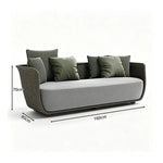SOLARA Outdoor Sofa - 2 Seater Rope Woven Lounge Sofa Aluminium Alloy Frame Patio Furniture for Garden Balcony Leisure Spaces - Grey
