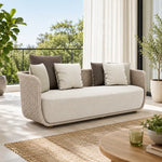 SOLARA Outdoor Sofa - 2 Seater Rope Woven Lounge Sofa Aluminium Alloy Frame Patio Furniture for Garden Balcony Leisure Spaces - Coffee