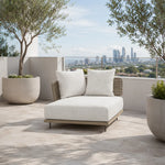 SOLARA Outdoor Corner Sofa - Modern Sectional Lounge Chair Woven Design Patio Furniture for Garden Balcony Leisure Spaces - Beige