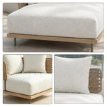 SOLARA Outdoor Corner Sofa - Modern Sectional Lounge Chair Woven Design Patio Furniture for Garden Balcony Leisure Spaces - Beige