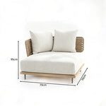 SOLARA Outdoor Corner Sofa - Modern Sectional Lounge Chair Woven Design Patio Furniture for Garden Balcony Leisure Spaces - Beige