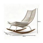SOLARA Nordic Outdoor Rocking Lounge Chair - Rope Weave Aluminium Frame - Patio Balcony Garden - Grey