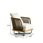 SOLARA Nordic Outdoor Single Sofa - Ash Wood Frame Handwoven Rattan - 80x80x82cm - Patio Balcony Garden - Natural
