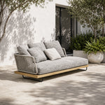 SOLARA Nordic Outdoor 2-Seater Left Corner Sofa Ash Wood Frame Handwoven Rattan for Patio Balcony Garden - Natural