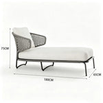 SOLARA Nordic Outdoor Chaise Lounge Handwoven Rattan Aluminium Frame for Patio Balcony Garden - Beige