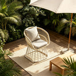 SOLARA Tata Nordic Outdoor Rope-Woven Lounge Chair Aluminium Frame for Patio Balcony Garden - Beige