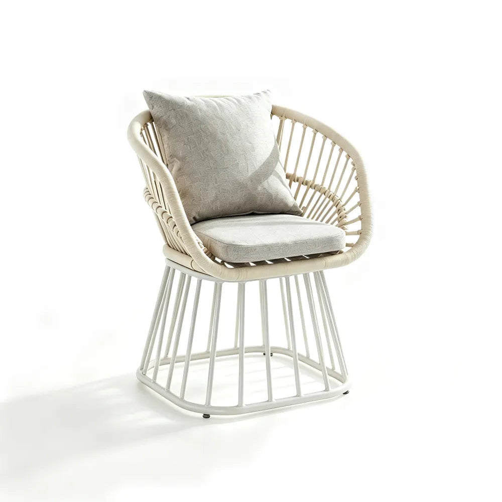 SOLARA Tata Nordic Outdoor Rope-Woven Lounge Chair Aluminium Frame for Patio Balcony Garden - Beige