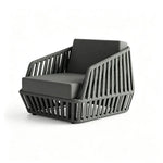 SOLARA Nordic Outdoor Rope-Woven Lounge Chair Thickened Aluminium Frame for Patio Balcony Garden - Grey