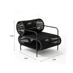 SOLARA Modern Outdoor Rattan Lounge Chair Hand-Woven Rattan Aluminium Frame for Patio Balcony Garden - Black