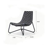 SOLARA Modern Outdoor Semi-Reclining Lounge Chair Olefin Rope Weaving Aluminium Frame for Patio Balcony Garden - Dark Grey