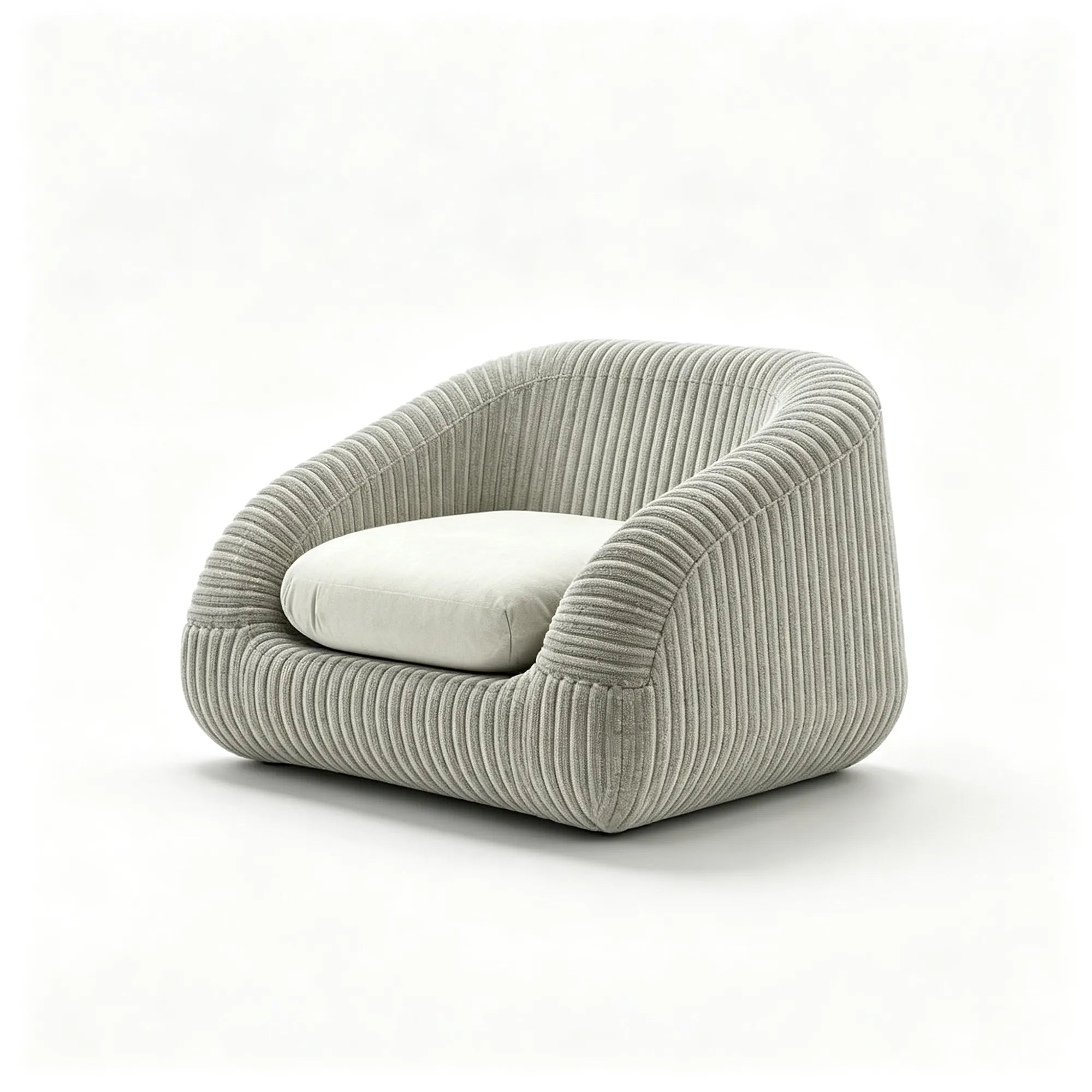 SOLARA Modern Outdoor Lounge Chair - Handwoven PE Rattan - Wide Deep Seat - 114cm Patio Garden Armchair - Light Grey