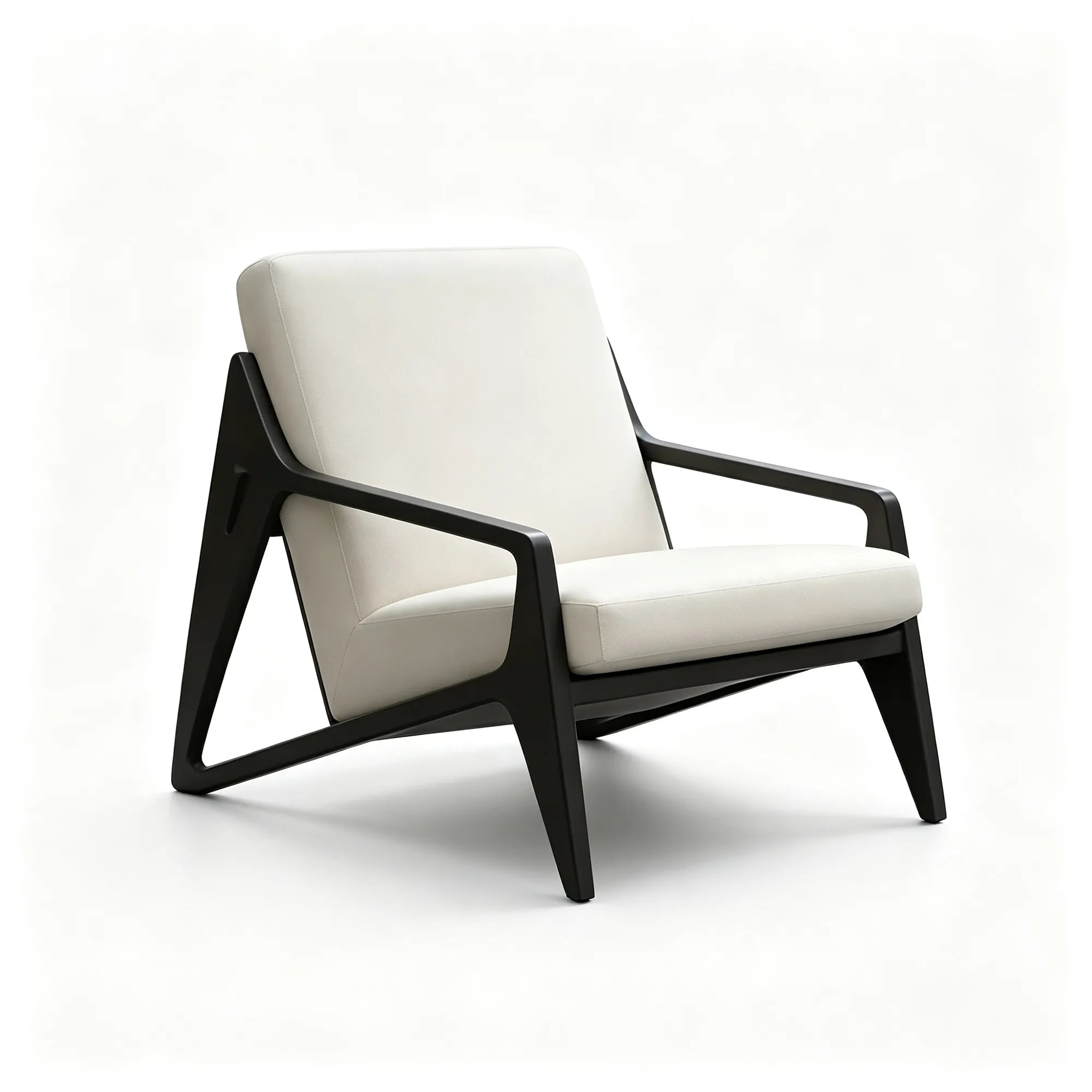 SOLARA Modern Outdoor Lounge Chair - Aluminium Alloy Frame - Cushioned Seat - Patio Garden Accent Armchair - Black White