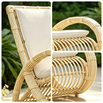 SOLARA Nordic Outdoor Rattan Chair Handwoven PE Rattan Waterproof Cushion for Balcony Patio Garden and Lounge Space
