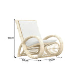SOLARA Nordic Outdoor Rattan Chair Handwoven PE Rattan Waterproof Cushion for Balcony Patio Garden and Lounge Space