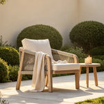SOLARA Monte Outdoor Lounge Sofa Teak Wood Frame Olefin Rope Design for Patio Balcony Garden and Leisure Space