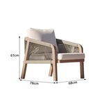 SOLARA Monte Outdoor Lounge Sofa Teak Wood Frame Olefin Rope Design for Patio Balcony Garden and Leisure Space