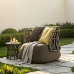 SOLARA Nordic Outdoor Lounge Sofa Aluminium Alloy Frame Waterproof Fabric Nylon Rope for Patio Balcony and Garden - Brown