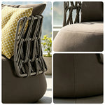 SOLARA Nordic Outdoor Lounge Sofa Aluminium Alloy Frame Waterproof Fabric Nylon Rope for Patio Balcony and Garden - Brown