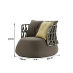 SOLARA Nordic Outdoor Lounge Sofa Aluminium Alloy Frame Waterproof Fabric Nylon Rope for Patio Balcony and Garden - Brown