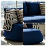 SOLARA Nordic Outdoor Lounge Sofa Aluminium Alloy Frame Waterproof Fabric Nylon Rope for Patio Balcony and Garden - Blue