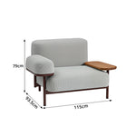 SOLARA Modern Single Seater Sofa Wooden Armrests Metal Base Soft Cushions for Living Room Balcony and Lounge