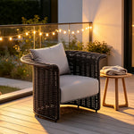 SOLARA Minimalist Italian Outdoor Lounge Sofa Solid Rope Weaving Water and Sun Resistant for Patio Garden and Courtyard
