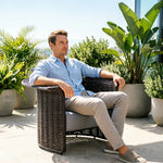SOLARA Minimalist Italian Outdoor Lounge Sofa Solid Rope Weaving Water and Sun Resistant for Patio Garden and Courtyard