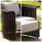 SOLARA Minimalist Italian Outdoor Lounge Sofa Solid Rope Weaving Water and Sun Resistant for Patio Garden and Courtyard