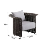 SOLARA Minimalist Italian Outdoor Lounge Sofa Solid Rope Weaving Water and Sun Resistant for Patio Garden and Courtyard