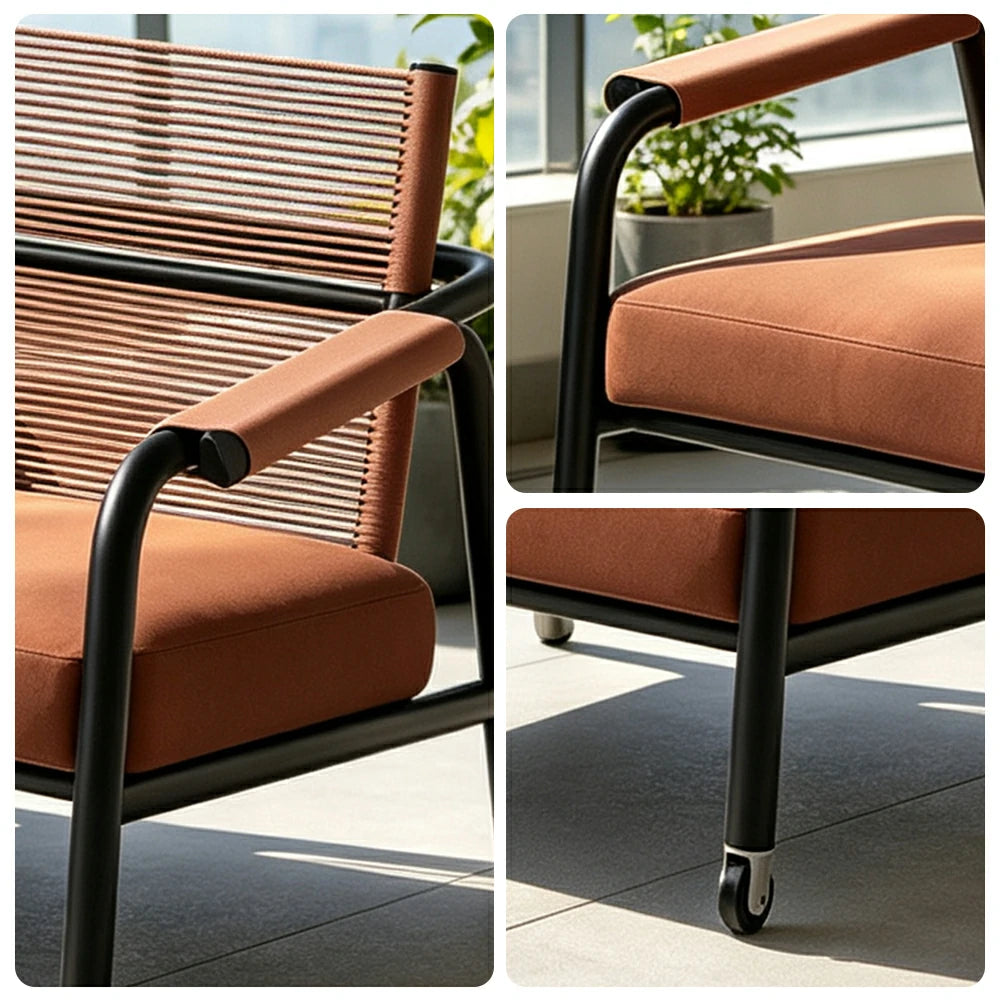 SOLARA Outdoor Rope Sofa Waterproof Fabric Thickened Aluminium Frame for Courtyard Patio Garden and Leisure Space