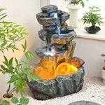 SOLARA Decorative Fountain - Resin Cascading Rock Design UV-Resistant Waterproof Tranquil Water Sounds for Relaxation and Decor