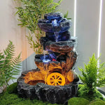 SOLARA Decorative Fountain - Resin Cascading Rock Design UV-Resistant Waterproof Tranquil Water Sounds for Relaxation and Decor