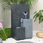 SOLARA Decorative Fountain - Geometric Design, Cascading Water Flow, Resin, UV-Resistant, Waterproof, Ideal for Indoor & Outdoor Decor
