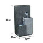 SOLARA Decorative Fountain - Geometric Design, Cascading Water Flow, Resin, UV-Resistant, Waterproof, Ideal for Indoor & Outdoor Decor