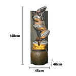 SOLARA Outdoor Fountain - Cascading Waterfall Resin Waterproof UV-Resistant Stylish and Tranquil Design for Gardens