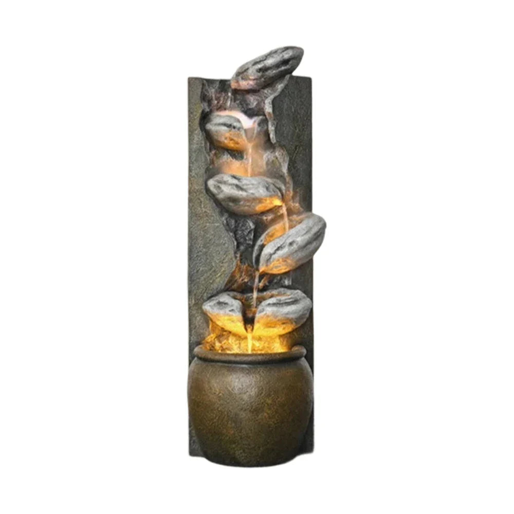 SOLARA Outdoor Fountain - Cascading Waterfall Resin Waterproof UV-Resistant Stylish and Tranquil Design for Gardens