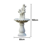 SOLARA Natural Sandstone Outdoor Fountain Built-In Circulation Pump Hand-Polished Texture Garden Water Feature