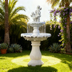 SOLARA Natural Sandstone Outdoor Fountain Smooth Polished Surface Clear Carved Texture Outdoor Water Feature