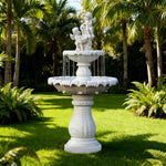 SOLARA Natural Sandstone Outdoor Fountain Smooth Polished Surface Clear Carved Texture Outdoor Water Feature