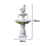 SOLARA Natural Sandstone Outdoor Fountain Smooth Polished Surface Clear Carved Texture Outdoor Water Feature