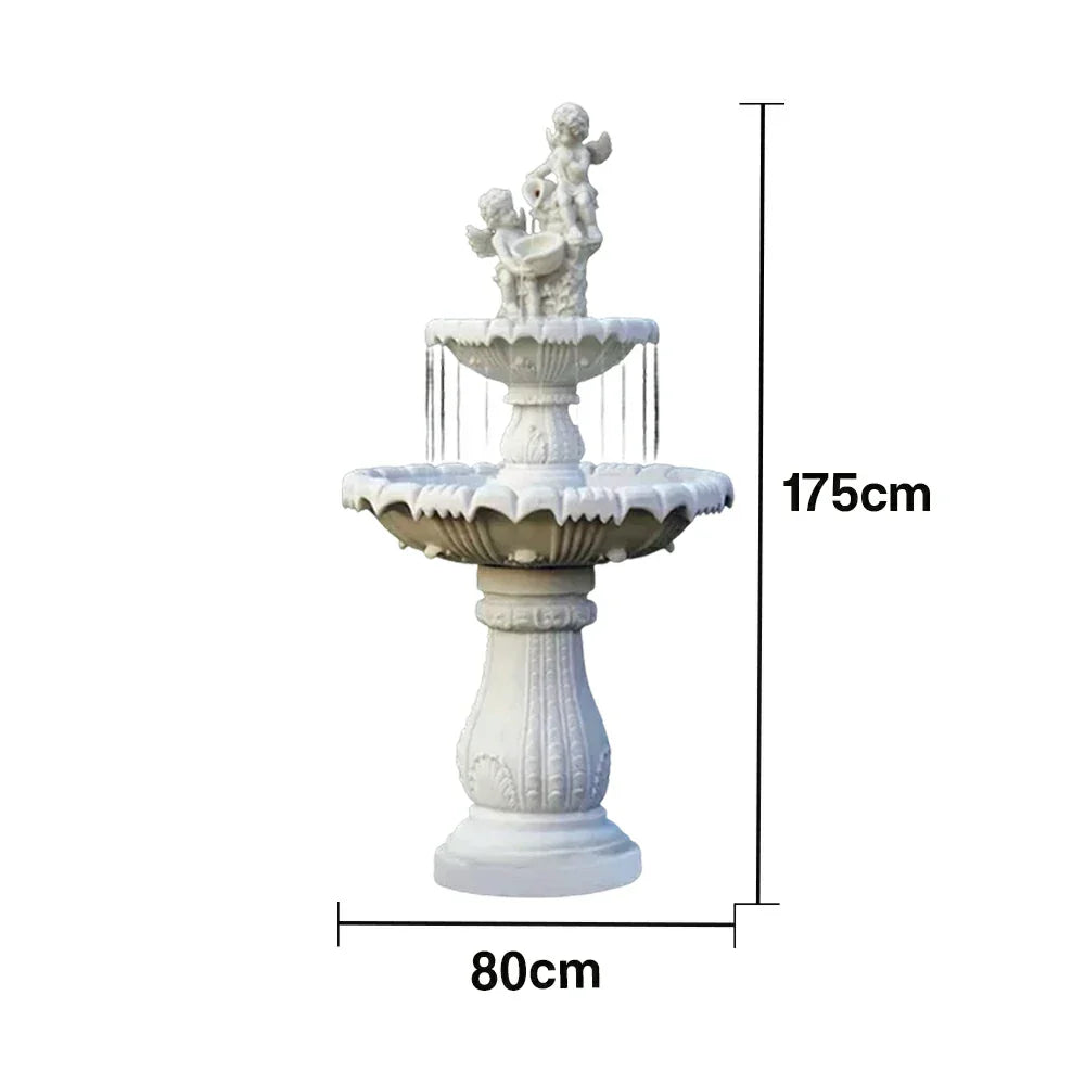SOLARA Natural Sandstone Outdoor Fountain Smooth Polished Surface Clear Carved Texture Outdoor Water Feature