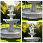 SOLARA Natural Sandstone Outdoor Fountain with 1.5m Fish Pond Continuous Flow Pump Natural Stone Grain Tranquil Garden Feature