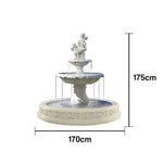 SOLARA Natural Sandstone Outdoor Fountain with 1.7m Fish Pond Continuous Flow Pump Natural Stone Grain Tranquil Garden Feature