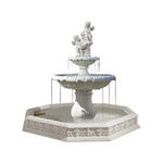 SOLARA Natural Sandstone Outdoor Fountain with 1.9m Fish Pond Continuous Flow Pump Natural Stone Grain Tranquil Garden Feature