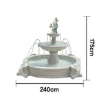 SOLARA Natural Sandstone Outdoor Fountain with 2.4m Fish Pond Continuous Flow Pump Natural Stone Grain Tranquil Garden Feature