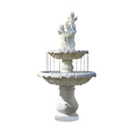 SOLARA Natural Sandstone Outdoor Fountain Built-In Pump Smooth Sandstone Finish Elegant Water Feature