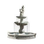 SOLARA Natural Sandstone Outdoor Fountain with 1.6m Fish Pond Built-In Pump Smooth Sandstone Finish Elegant Water Feature